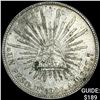 Image 1 : 1908Mo AM Mexico Silver Peso NEARLY UNCIRCULATED