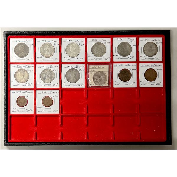RAJASTHAN: LOT of 14 coins