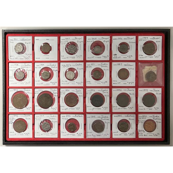 INDIAN STATES: LOT of 41 coins