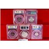 Image 2 : WORLDWIDE: LOT of 5 certified coins