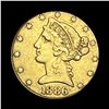 1886 $5 Liberty Head Gold Eagle LIGHTLY CIRCULATED