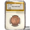 1849 Braided Hair Large Cent PGA MS64 RED