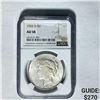 1923 D Peace Dollar NGC AU 58 SILVER