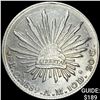 1889Cn AM Mexico Silver 8 Reales Cap&Ray NEARLY UNCIRCULATED