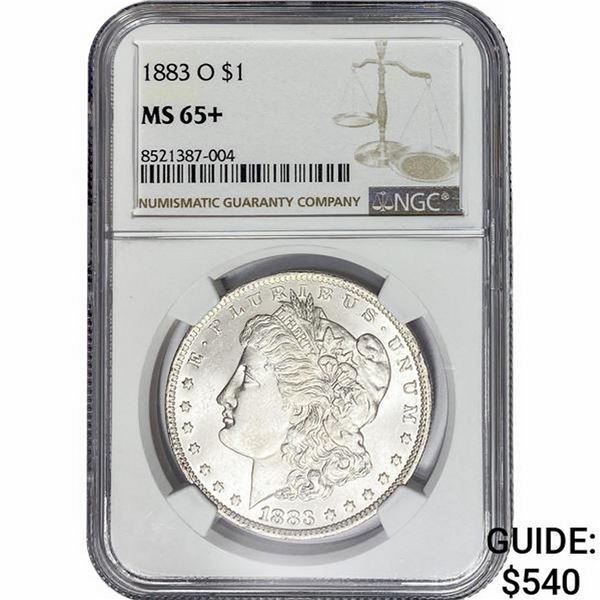 1883-O Morgan Silver Dollar NGC MS65+