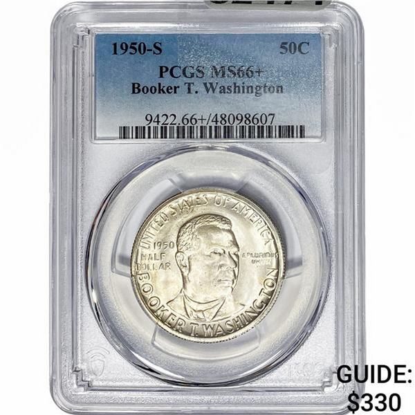 1950-S Booker T Half Dollar PCGS MS66+