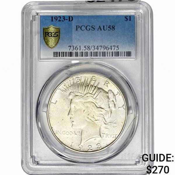 1923-D Silver Peace Dollar PCGS AU58