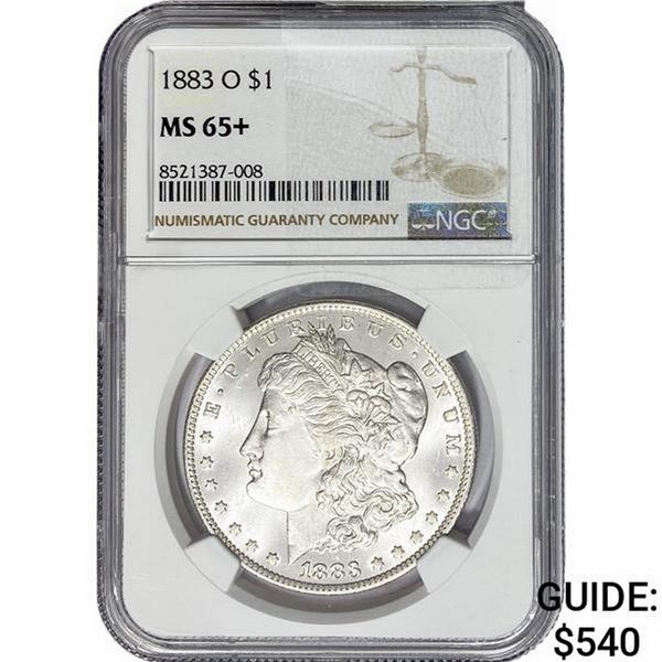 1883-O Morgan Silver Dollar NGC MS65+