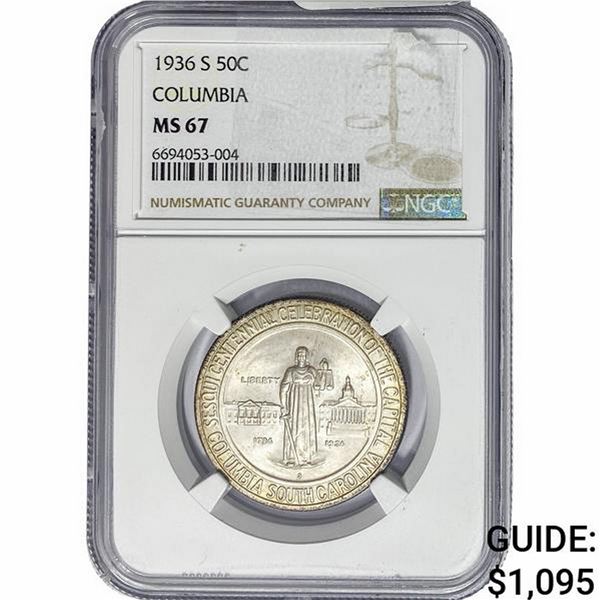 1936-S Columbia Half Dollar NGC MS67