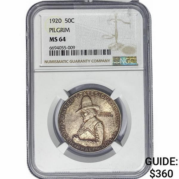 1920 Pilgrim Half Dollar NGC MS64