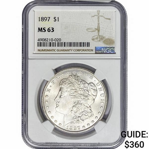 1897 Morgan Silver Dollar NGC MS63
