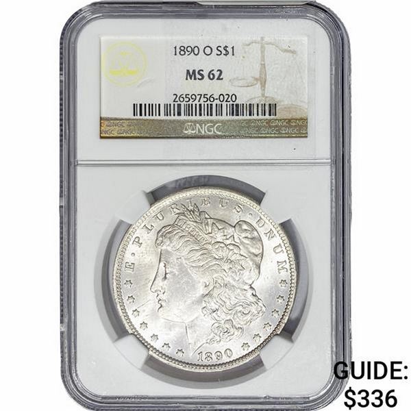 1890-O Morgan Silver Dollar NGC MS62