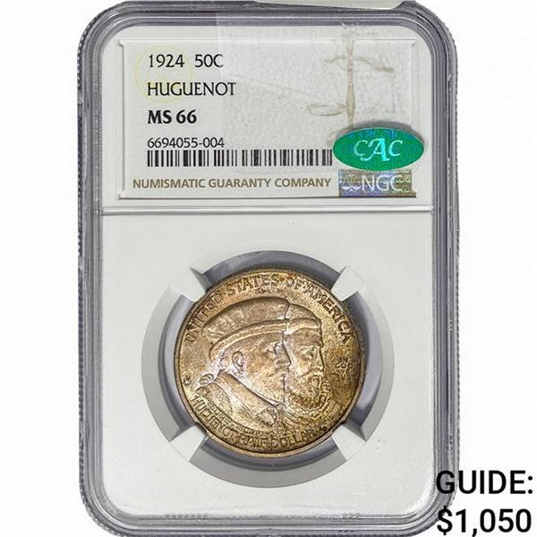 1924 CAC Huguenot Half Dollar NGC MS66