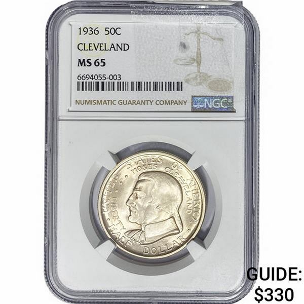1936 Cleveland Half Dollar NGC MS65