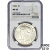 Image 1 : 1926 Silver Peace Dollar NGC MS62
