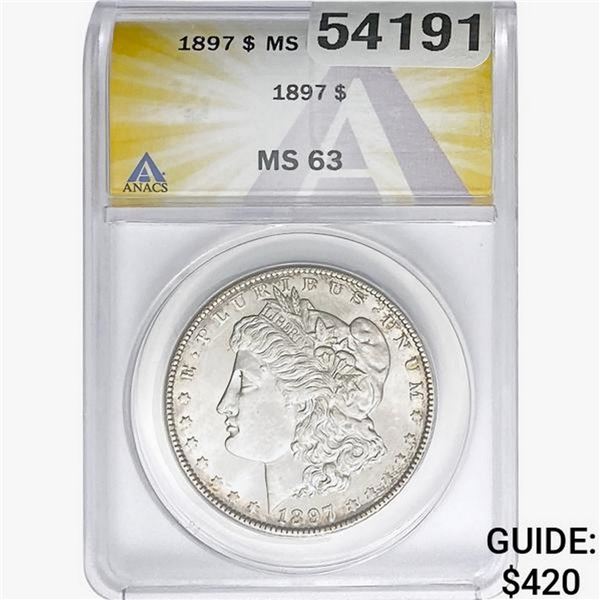 1897 Morgan Silver Dollar ANACS MS63