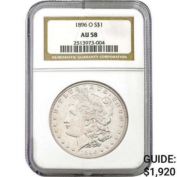 1896-O Morgan Silver Dollar NGC AU58