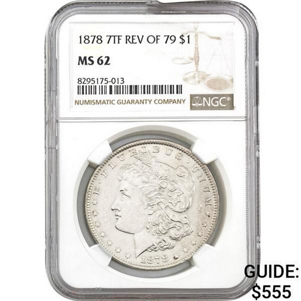 1878 7TF Rev of 79 Morgan Silver Dollar NGC MS6