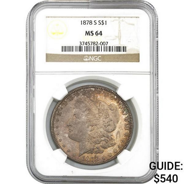 1878-S Morgan Silver Dollar NGC MS64