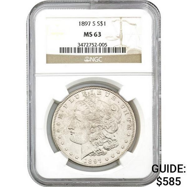 1897-S Morgan Silver Dollar NGC MS63