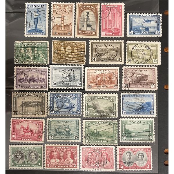 25 old Canada postage stamps