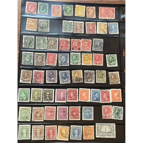 Canada postage stamps Queen Victoria, King George V and Vl