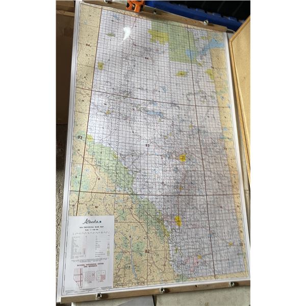 Alberta map Privincial Grid System  2010. 32”x52” Laminated