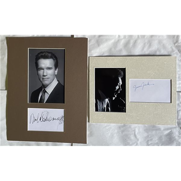 Arnold Schwarzenegger and Jesse Jackson matted and signed photos. No COA