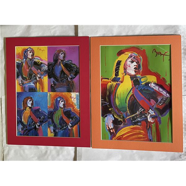 2 Mick Jagger Rolling Stones 11x14 framed pictures by Peter Max