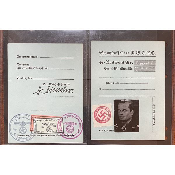 German WW2 documents with real photo attached to one of them