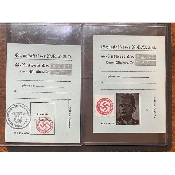 German WW2 military papers with real photo attached on one of them