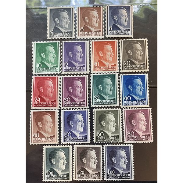 Germany 1941 Poland Occupation Hitler 18 Stamps
