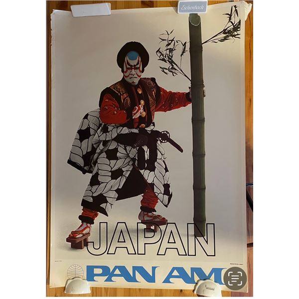Pan Am airlines Japan tourism poster .used