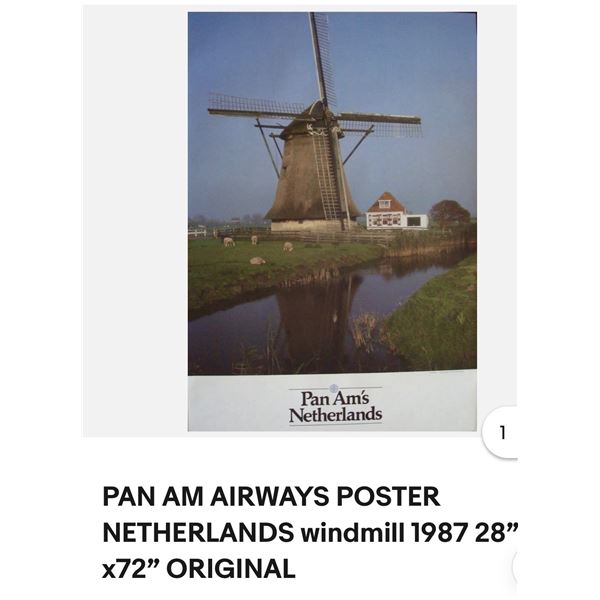 Panam Airlines Netherlands travel poster