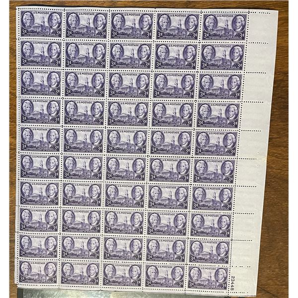 Mint sheet 1945 Tennessee Statehood postage stamps