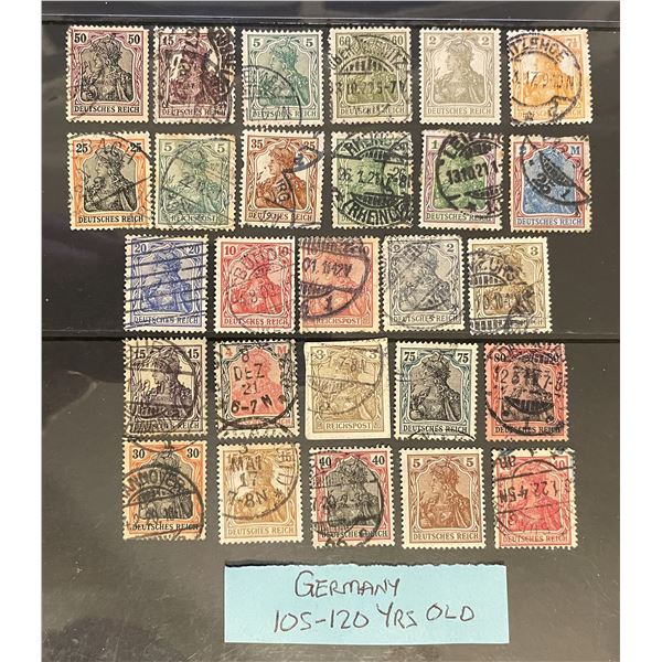 100 year old Germany postage stamps