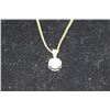 Image 4 : 14K YG Diamond Pendant w/One Round Cut Diamond and 3 Marquise Cut