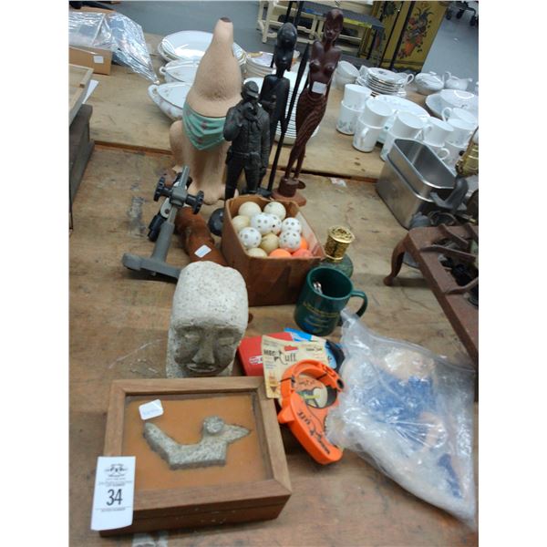 African/Other Figurines, Golf Balls, Cable Cuffs, Décor