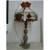 Image 1 : Ornate Lamp w/Leaded Glass Shade