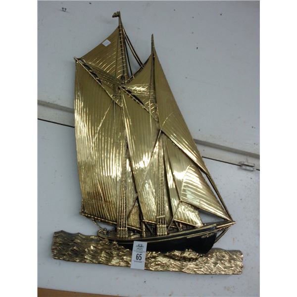 Brass 3' Sailboat Wall Décor