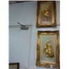 Image 1 : Ornate Gold Guild Framed Floral Still Life - Pair