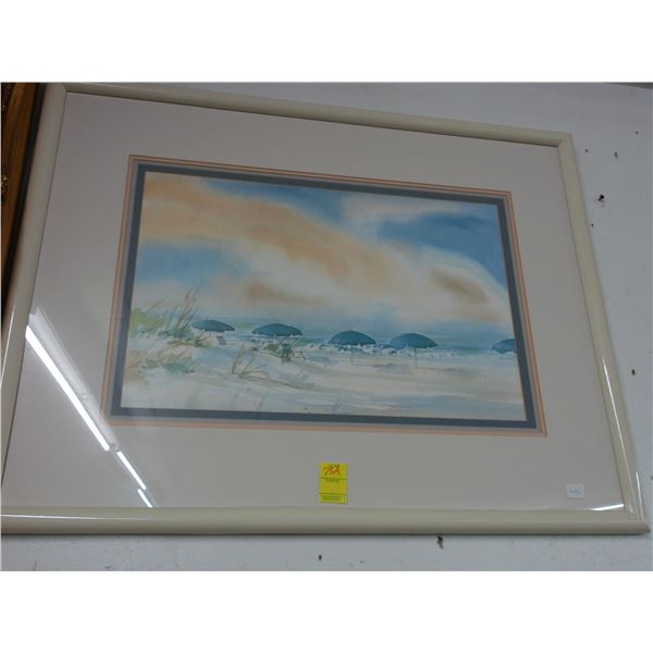 Framed Beach Scene - 24  X  30