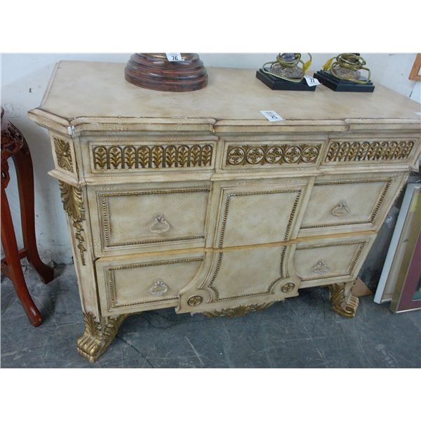 Distressed Claw Foot Hall Cabinet