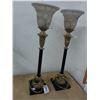 Image 1 : Ornate Desk Top Torchier Lamps  - Pair