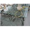 Image 3 : Ornamental Iron Base Glasstop Oval Coffee Table/End/Hall Tables - 4 Pc.