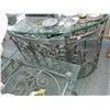 Image 4 : Ornamental Iron Base Glasstop Oval Coffee Table/End/Hall Tables - 4 Pc.