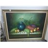 Image 1 : Large Framed Oil on Canvas Fruit Still Life - 40  X  48  -  Artist Signed