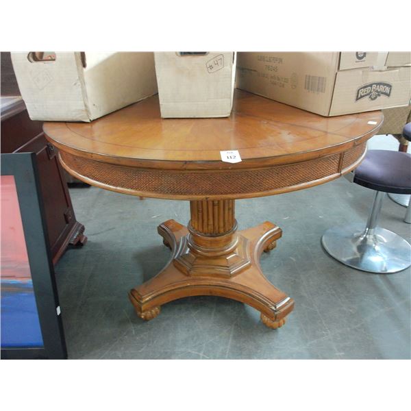 Burl Round Pedestal Dining Table