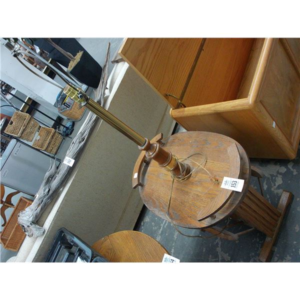Oak Lamp Table w/Newspaper Rack