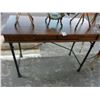 Image 1 : Teak ? Hall Table w/Iron Base/Drawer